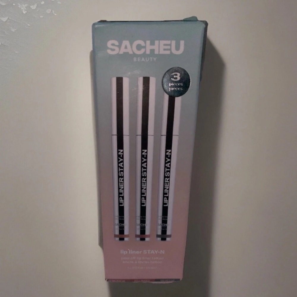 3 Pc SACHEU Beauty Peel-Off Lip Liner STAY-N Tattoo | Muah-ve, p-Inked & Hey-zel